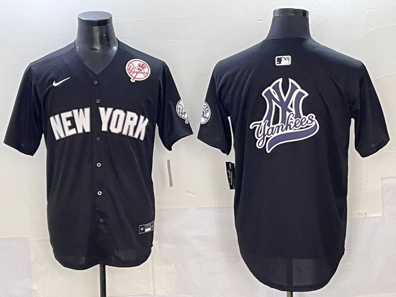 Men 2025 New York Yankees Blank Black Nike MLB Jersey style 0027->new york yankees->MLB Jersey